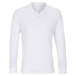 Koszulka Polo Z Długim Rękawem Dla Dorosłych Unisex Planet. Białe bluzki damskie SOL'S, s, bez wzorów, casualowe, bez kołnierzyka, bez ramiączek. Za 88.99 zł.