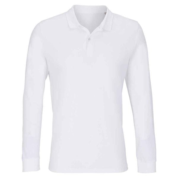 Koszulka Polo Z Długim Rękawem Dla Dorosłych Unisex Planet. Białe bluzki damskie SOL'S, s, bez wzorów, casualowe, bez kołnierzyka, bez ramiączek. Za 88.99 zł.