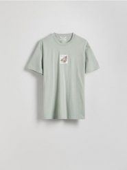 T-shirt comfort fit - jasnozielony. Zielone t-shirty męskie Reserved, l, bez wzorów, z bawełny, bez kołnierzyka. Za 69.99 zł.