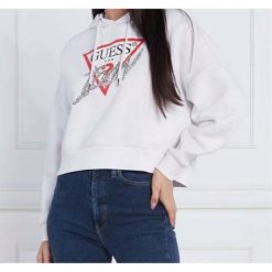 Damska Bluza Guess Icon Hoody Biała, Rozmiar S. Białe bluzy bez kaptura damskie Guess, s. Za 371.99 zł.