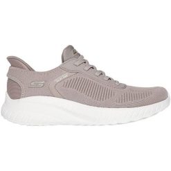 Buty sportowe damskie Skechers Bobs Squad Chaos C. Fioletowe buty sportowe na co dzień damskie Skechers, bez wzorów, z materiału, trekkingowe, Skechers Sport. Za 344.00 zł.