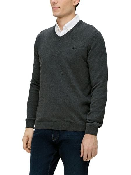 S.Oliver Sweter w kolorze antracytowym rozmiar: M. Czarne swetry męskie S.Oliver, m, bez wzorów, z bawełny, bez kołnierzyka. Za 94.95 zł.