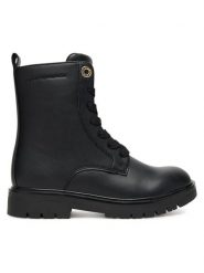 Tommy Hilfiger Trapery Lace-Up Bootie T3A5-34012-1355 S Czarny. Czarne kozaki dziewczęce Tommy Hilfiger, bez wzorów, ze skóry, bez obcasa. Za 429.99 zł.