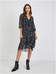 Orsay Sukienka w kolorze czarno-morsko-jasnoróżowym rozmiar: 36. Czarne sukienki damskie ORSAY, na co dzień, bez wzorów, z tkaniny, bez kołnierzyka, bez ramiączek, midi, proste. Za 83.03 zł.