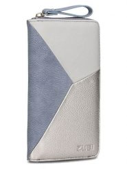 Zwei Portfel w kolorze błękitno-szaro-srebrnym - 11 x 20 x 3 cm rozmiar: onesize. Niebieskie portfele damskie Zwei, bez wzorów, z materiału. Za 152.83 zł.