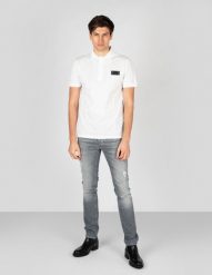 Les Hommes Koszulka Polo "Pique" | LKT500 731U | Slim Fit Pique Polo With Metal Logo | Mężczyzna | Biały. Białe koszulki polo męskie Les Hommes, m, bez wzorów, z bawełny, bez ramiączek. W wyprzedaży za 349.00 zł.