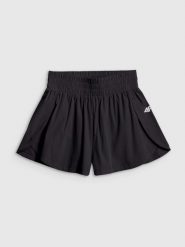 Spodenki szorty damskie treningowe szybkoschnące czarne 4F Czarny XL. Czarne szorty damskie 4f, bez wzorów, z elastanu. Za 149.99 zł.