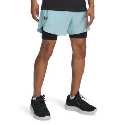 Spodenki Męskie Sportowe Under Armour Vanish Elite 2in1 Short. Niebieskie szorty męskie Under Armour, bez wzorów, z materiału, sportowe. Za 299.99 zł.