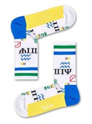 Happy Socks Skarpety "Athletic Wingdings" w kolorze biało-żółto-niebieskim rozmiar: 36-40. Białe skarpetki męskie Happy Socks, bez wzorów, prążkowane. Za 37.30 zł.