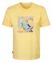T-Shirt (Koszulka) Męska - Pako Jeans - Żółty Kolor z Printem. Żółte t-shirty męskie Pako Jeans, l, bez wzorów, z bawełny, bez kołnierzyka. Za 69.00 zł.
