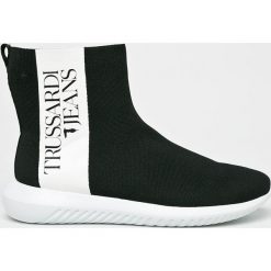 Trussardi Jeans - Buty Running High Sock. Czarne buty sportowe na co dzień męskie TRUSSARDI JEANS, z gumy, bez zapięcia. W wyprzedaży za 429.90 zł.