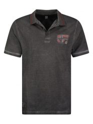 Geographical Norway Koszulka polo "Kotz" w kolorze czarnym rozmiar: M. Czarne koszulki polo męskie Geographical Norway, m, bez wzorów, z bawełny, bez ramiączek. Za 79.03 zł.