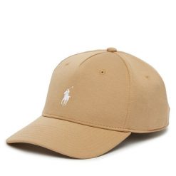 Czapka z daszkiem Polo Ralph Lauren. Brązowe czapki z daszkiem damskie Polo Ralph Lauren, bez wzorów. Za 259.99 zł.