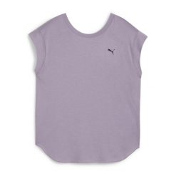 Koszulka damska PUMA Studio Foundations. Fioletowe topy sportowe damskie Puma, xs, bez wzorów, z bawełny, bez ramiączek. Za 62.99 zł.