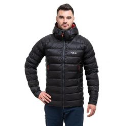 Kurtka puchowa męska Rab Electron Pro Down Jacket z kapturem. Niebieskie kurtki męskie RAB, m, bez wzorów, z puchu, z kapturem, snowboardowy. Za 659.99 zł.