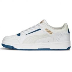 Buty do chodzenia męskie Puma Rebound Joy Low. Białe buty sportowe na co dzień męskie Puma, z gumy, bez zapięcia, trekkingowe. W wyprzedaży za 189.00 zł.