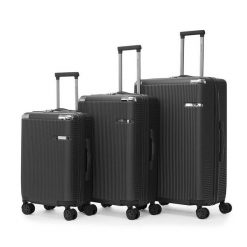 Zestaw walizek BETLEWSKI ZEST BWA-029 3 CZARNY. Czarne walizki Betlewski, bez wzorów, z materiału. Za 789.99 zł.