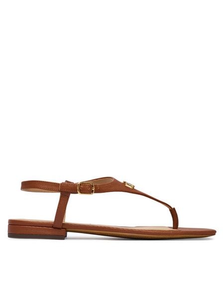 LAUREN RALPH LAUREN Sandały 802982881001 Brązowy. Brązowe sandały damskie Lauren Ralph Lauren, bez wzorów, ze skóry, bez obcasa, na płaskiej podeszwie. Za 629.99 zł.