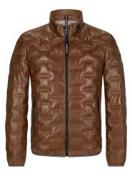 Milestone Skórzana kurtka "Aversa" w kolorze jasnobrązowym rozmiar: 54. Brązowe kurtki męskie Milestone, bez wzorów, ze skóry, bez kaptura. Za 491.99 zł.