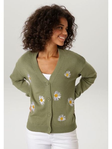 Aniston Kardigan w kolorze khaki rozmiar: 48. Brązowe kardigany damskie Aniston, bez wzorów, z bawełny. Za 173.99 zł.