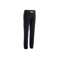 Spodnie regular Gym & Pilates 500 damskie. Czarne spodnie materiałowe damskie DOMYOS, l, z bawełny, na jogę i pilates. W wyprzedaży za 44.99 zł.