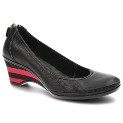 Czarne Półbuty Lemar Wygodne Skórzane Buty. Czarne półbuty damskie Lemar, z aplikacjami, ze skóry, biznesowe, bez obcasa, na koturnie. Za 179.00 zł.