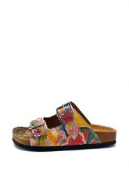 Calceo Klapki ze wzorem rozmiar: 38. Klapki damskie Calceo, bez wzorów, z materiału, bez obcasa. Za 130.99 zł.