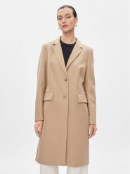 Tommy Hilfiger Płaszcz wełniany Classic WW0WW41662 Beżowy Regular Fit. Brązowe płaszcze damskie Tommy Hilfiger, bez wzorów, z wełny. Za 1,699.00 zł.