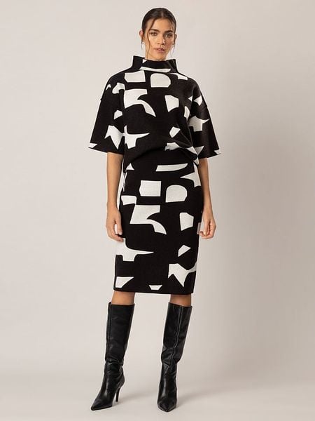 APART Spódnica w kolorze czarno-białym rozmiar: 44/46. Czarne spódniczki damskie Apart, bez wzorów, z podwyższonym stanem, midi. Za 188.40 zł.