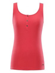 Alpine Pro Top "Zonna" w kolorze czerwonym rozmiar: XS. Czerwone topy damskie Alpine Pro, xs, bez wzorów, bez kołnierzyka. Za 48.39 zł.