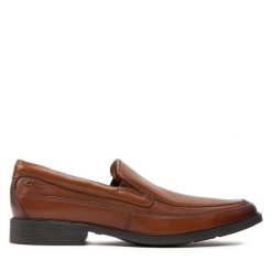 Półbuty Clarks. Brązowe buty wizytowe męskie Clarks, bez zapięcia. Za 279.99 zł.