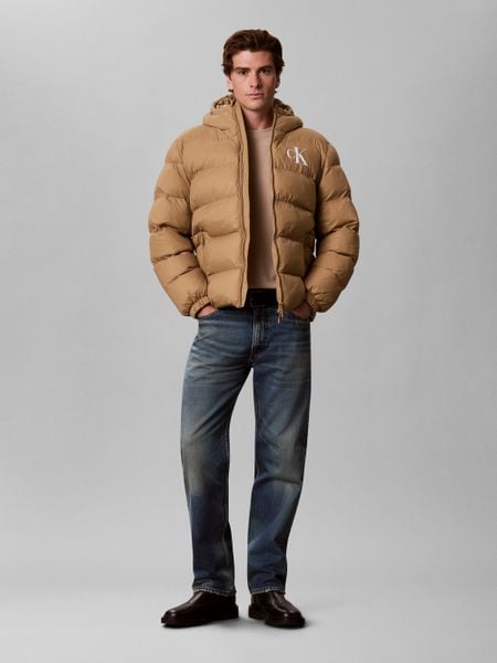 Calvin Klein Jeans kurtka pikowana Mężczyźni Sztuczne włókno brązowy, S. Brązowe kurtki męskie Calvin Klein Jeans, m, bez wzorów, z jeansu, bez kaptura. Za 849.95 zł.