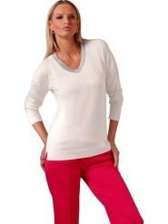 Heine Sweter w kolorze kremowym rozmiar: 42. Brązowe swetry klasyczne damskie Heine, bez kołnierzyka. Za 91.99 zł.