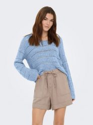 ONLY Sweter w kolorze błękitnym rozmiar: S. Niebieskie swetry klasyczne damskie Only, s, bez kołnierzyka. Za 79.40 zł.