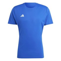 Koszulka Adidas Sport Adizero E Tee Dorośli. Niebieskie t-shirty sportowe męskie Adidas, s, z materiału, bez ramiączek, do biegania. Za 167.99 zł.