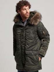 Superdry Płaszcz przejściowy w kolorze oliwkowym rozmiar: XXL. Brązowe płaszcze męskie Superdry., xxl, bez wzorów. Za 688.95 zł.