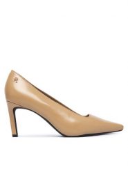 Tommy Hilfiger Szpilki Squared Toe High Heel Lth Pump FW0FW09510 Brązowy jasny. Brązowe szpilki Tommy Hilfiger, bez wzorów, ze skóry, bez obcasa. Za 569.99 zł.