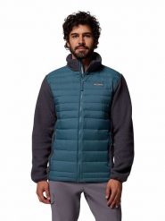 Columbia Kurtka hybrydowa "Juniper Peak" w kolorze niebiesko-antracytowym rozmiar: L. Czarne kurtki outdoor męskie Columbia, l, bez wzorów, bez kaptura. Za 309.95 zł.