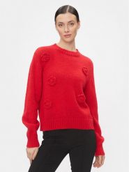 Kontatto Sweter 3M1234 Czerwony Regular Fit. Czerwone swetry klasyczne damskie Kontatto, m, z syntetyku, bez kołnierzyka. Za 319.99 zł.