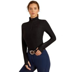 Kurtka jeździecka 1/4 zamek kobiet Ariat Lowell 3.0. Czarne kurtki damskie Ariat, na lato, xs, bez wzorów, z dzianiny, bez kaptura. Za 290.50 zł.