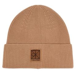Czapka Calvin Klein. Brązowe czapki zimowe damskie CALVIN KLEIN. Za 169.99 zł.