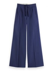Scotch & Soda Spodnie w kolorze niebieskim rozmiar: L/L32. Niebieskie spodnie materiałowe damskie Scotch & Soda, bez wzorów, z bawełny, z podwyższonym stanem. Za 193.24 zł.