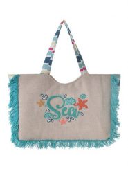 BLE Torebka w kolorze kremowo-turkusowym - 47 x 33 x 17 cm rozmiar: onesize. Brązowe torebki klasyczne damskie BLE, bez wzorów, z bawełny, bez dodatków. Za 110.45 zł.