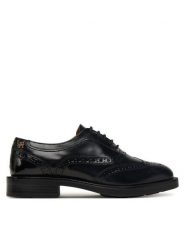 Tommy Hilfiger Oxfordy Brogue FW0FW08818 Czarny. Czarne półbuty damskie Tommy Hilfiger, bez wzorów, ze skóry, bez obcasa. Za 639.99 zł.