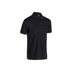 Koszulka polo do golfa męska. Czarne koszulki polo męskie INESIS, m, bez wzorów, z elastanu, bez ramiączek. W wyprzedaży za 59.99 zł.