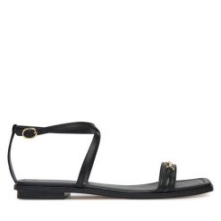 Sandały MICHAEL Michael Kors. Czarne sandały damskie MICHAEL Michael Kors, bez wzorów, bez obcasa, na płaskiej podeszwie. Za 389.99 zł.