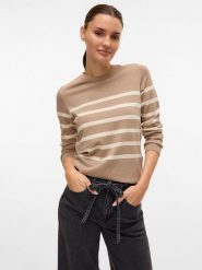 Vero Moda Sweter w kolorze beżowo-kremowym rozmiar: L. Brązowe swetry klasyczne damskie Vero Moda, l, bez kołnierzyka. Za 82.99 zł.