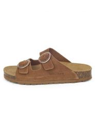 BABUNKERS Family Skórzane klapki w kolorze brązowym rozmiar: 37. Brązowe klapki damskie BABUNKERS Family, bez wzorów, bez obcasa. Za 165.99 zł.