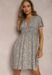 Niebieska Sukienka z Wiskozy Oreithiopis. Niebieskie sukienki damskie Renee, na co dzień, m, bez wzorów, z wiskozy, bez kołnierzyka, bez ramiączek, mini, rozkloszowane. W wyprzedaży za 59.49 zł.