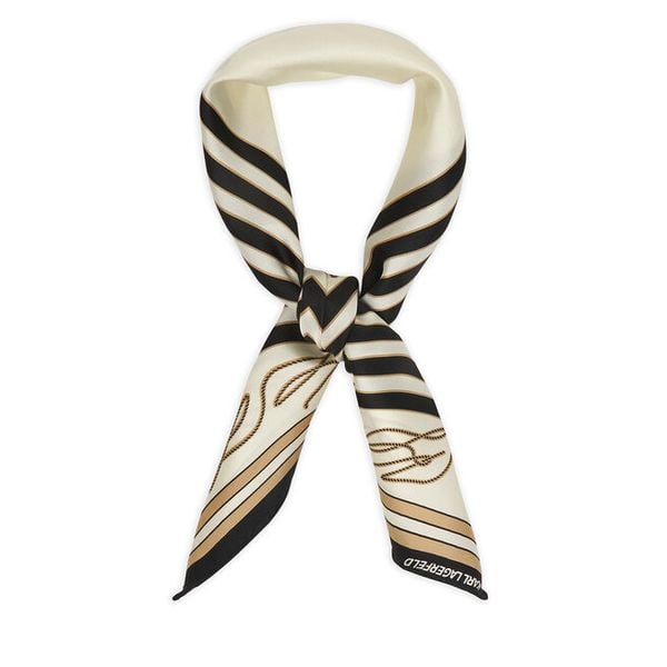 Apaszka KARL LAGERFELD. Brązowe apaszki damskie Karl Lagerfeld, bez wzorów. Za 429.99 zł.